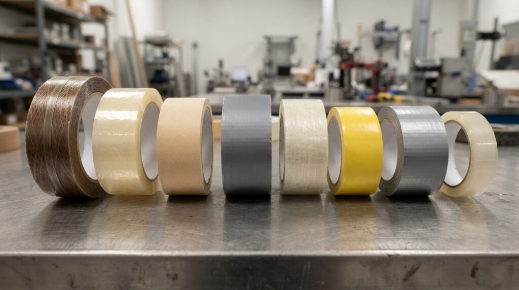 Detailed close-up of different types of industrial packaging